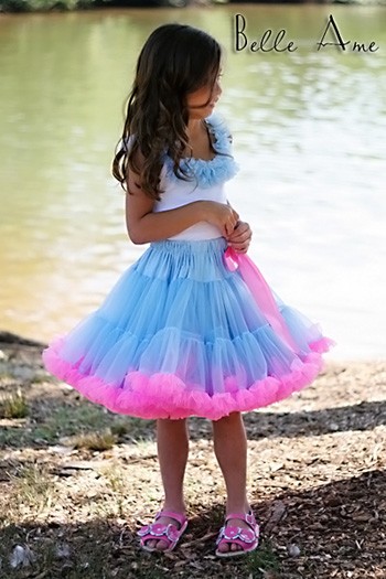 Baby Blue Ruffle Tank by Belle Ame